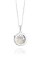 Rachel Jackson Small Deco Sun Amulet Birthstone Silver Necklace Rock Crystal AMSU16SRC 