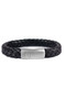 Steel & Barnett Cornall Black 10mm sturdy braided leather bracelet LBC/004