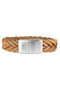 Steel & Barnett Preston Tan 15mm sawtooth braided leather cuff bracelet LBP/009