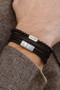 Steel & Barnett Denby Black double stack braided leather bracelet LBD/005
