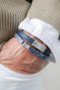 Steel & Barnett Grady Marine Elegant pebble finish leather strap bracelet LBG/004