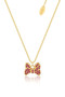 Precious Metal Minnie Mouse Red Bow CZ Necklace