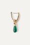 PDPAOLA Jupiter Green Aventurine Single Hoop Earring