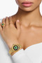 Thomas Sabo Mystic Island Watch With White Stones And Green Malachite Gold Plated TWA0400