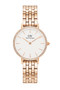 Daniel Wellington Petite 28 Bezel 5-Link White & Rose Gold Watch DW00100666