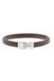 Steel & Barnett Archie Brown 8mm leather box braided bracelet