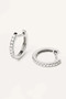 PDPAOLA Diamonds and White Gold Eternity Mini Hoops