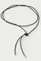 PDPAOLA Dana Leather Bow Necklace Silver CO02-930-U
