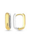 Sonne Fine 9K Gold & White Gold Rectangle Huggie Earrings Sonne Fine 9K Gold & White Gold Rectangle Huggie Earrings