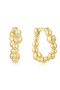 Ania Haie Gold Bezel Beaded Curved Huggie Hoop Earrings E066-08G