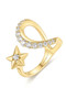 Ania Haie Gold Sparkling Moon and Star Adjustable Ring R066-05G