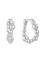 Ania Haie Silver Bezel Beaded Curved Huggie Hoop Earrings E066-08H Ania Haie Silver Bezel Beaded Curved Huggie Hoop Earrings E066-08H