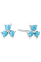 Ania Haie Silver Lab Created Turquoise Lotus Stud Earrings E063-04H