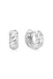 Ania Haie Silver Bold Texture Small Huggie Hoop Earrings E063-06H