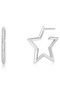 Ania Haie Silver Large Star-Shaped Pave Hoop Earrings E064-09H Ania Haie Silver Large Star-Shaped Pave Hoop Earrings E064-09H