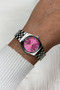 CLUSE Retro 70's Mini Watch Steel, Fuchsia, Silver Colour Watch CW16303