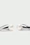 PDPAOLA Pearl Audrey Silver Hoops
