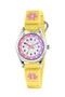 Tikkers Time Teacher Yellow Flower Canvas Strap Watch