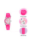 Tikkers Time Teacher Pink Flower Canvas Strap Watch
