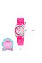 Tikkers Time Teacher Pink Flower Canvas Strap Watch