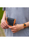 Tikkers Black Orange Football Watch & Necklace Wallet Gift Set