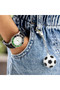 Tikkers Black/Green Dial Black Silicone Strap + Keychain
