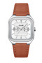 CLUSE Quadrus Multifunction Silver Light Brown Leather Watch CW26208