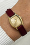 CLUSE Tonnette Mini Gold Red Leather Watch CW16505
