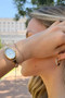 CLUSE L'Ovale Watch Steel, White & Flat Zirconia Chain Bracelet, Gold Gift Set CG16101