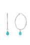 Ania Haie Silver Tidal Turquoise Drop Hoop Earrings E027-05H