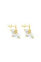 Ichu Trio Pearl Cluster Earrings Gold RP1407G