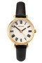 Sekonda Gold Case Roman Black Leather Strap 27mm SK40085