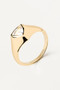 PDPAOLA Triangle Shimmer Stamp Gold Ring AN01-986