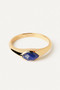 PDPAOLA Nomad Lapis Lazuli Stamp Gold Ring AN01-A49