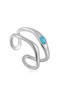 Ania Haie Silver Turquoise Wave Double Band Adjustable Ring