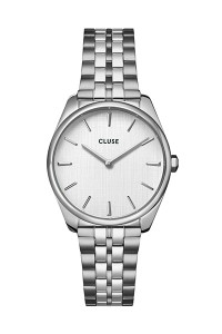 Cluse Feroce Petite Silver / Silver Linen Link Watch CW11219 