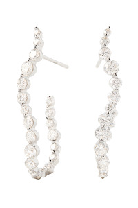 PDPAOLA Diamonds and white gold Venus hoops 