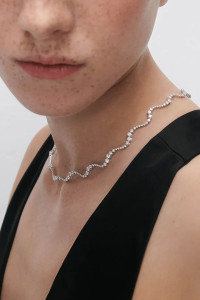 PDPAOLA Diamonds and white gold Venus choker necklace