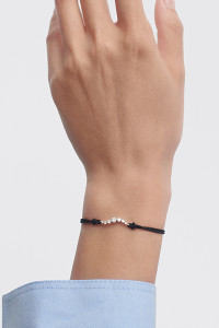 PDPAOLA Venus Diamond cord bracelet black 