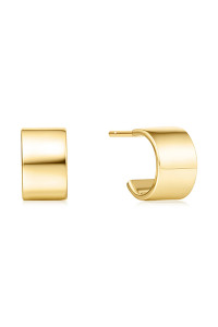 Ania Haie Gold Flat Small Huggie Hoop Earrings E062-02G