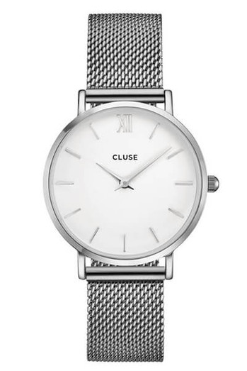 Cluse Minuit Mesh Silver/White 