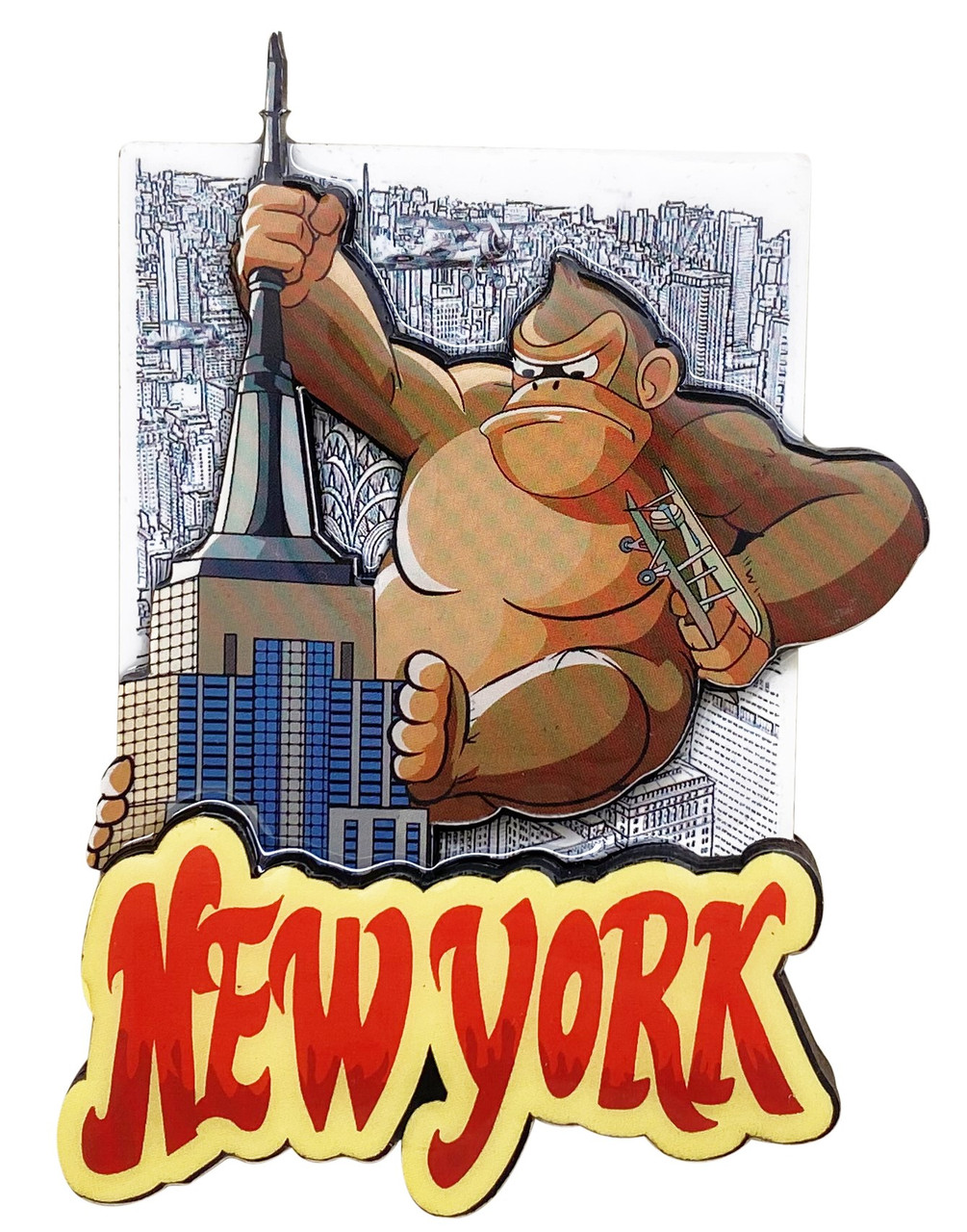 Iconic NYC Wooden Magnet Set - Empire State Building, King Kong