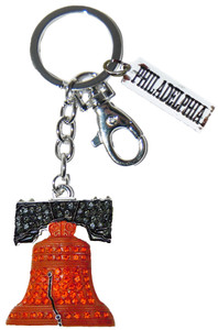 Philadelphia Liberty Bell Keyring with Diamond Tag and Clip Philadelphia Liberty Bell Keyring with Diamond Tag and Clip