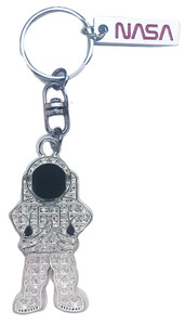 Sparkling Houston Astronaut Keyring with White Magic Glitter and Tag Sparkling Houston Astronaut Keyring with White Magic Glitter and Tag