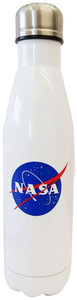 NASA Steel Water Bottle in White with Meatball Design NASA Steel Water Bottle in White with Meatball Design