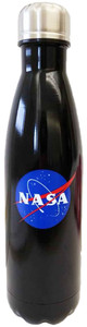 NASA Steel Water Bottle in Black with Meatball Design NASA Steel Water Bottle in Black with Meatball Design