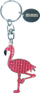 Magic Glitter Miami Flamingo Pink Keyring with Tag Magic Glitter Miami Flamingo Pink Keyring with Tag