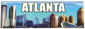 Atlanta Panoramic Photo Magnet - Blue Sky with White Details Atlanta Panoramic Photo Magnet - Blue Sky with White Details