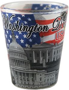 American Flag Washington DC Shot Glass - Patriotic USA Souvenir American Flag Washington DC Shot Glass - Patriotic USA Souvenir