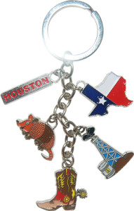 Texas Pride Charm Bracelet with Oil Well, Boot, Armadillo, and Tag Charms Texas Pride Charm Bracelet with Oil Well, Boot, Armadillo, and Tag Charms
